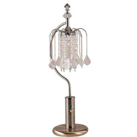 CLING 27 in. Ant Brass Table Lamp With Crystal Inspired Shade CL417615